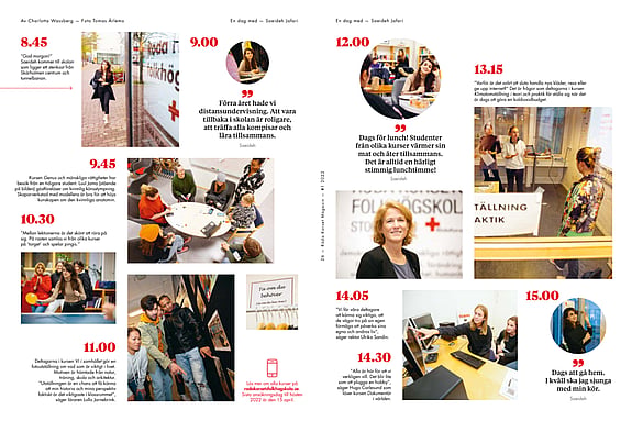 Reportage om Röda Korsets folkhögskola i Röda Korsets Magasin